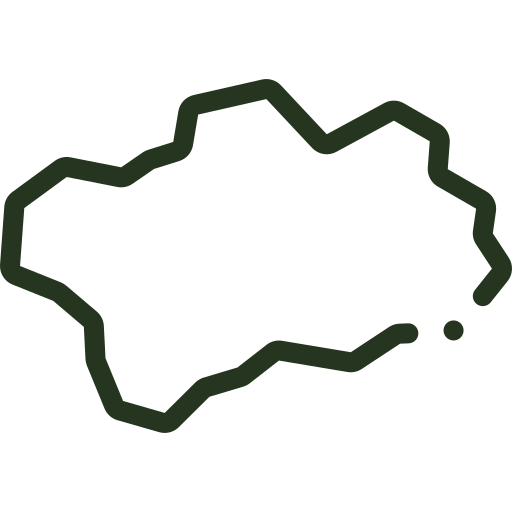 Umriss von Andalusien in Spanien